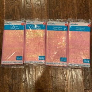 Four pink Iridescent Table Covers Brand New